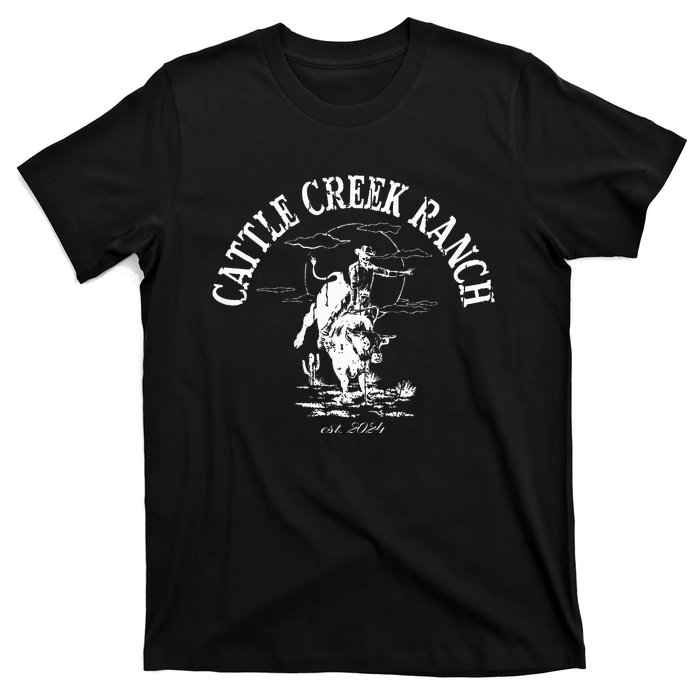 Cattle Creek Bucking Bull Rodeo Logo Graphic T-Shirt