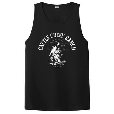 Cattle Creek Bucking Bull Rodeo Logo Graphic PosiCharge Competitor Tank