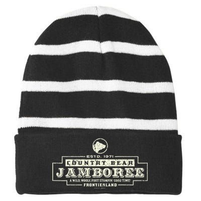 Classic Country Bear Jamboree Theme Park Series Striped Beanie with Solid Band