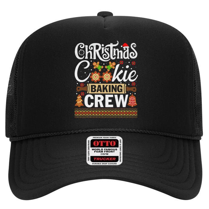 Christmas Cookie Baking Crew Funny Cook High Crown Mesh Back Trucker Hat