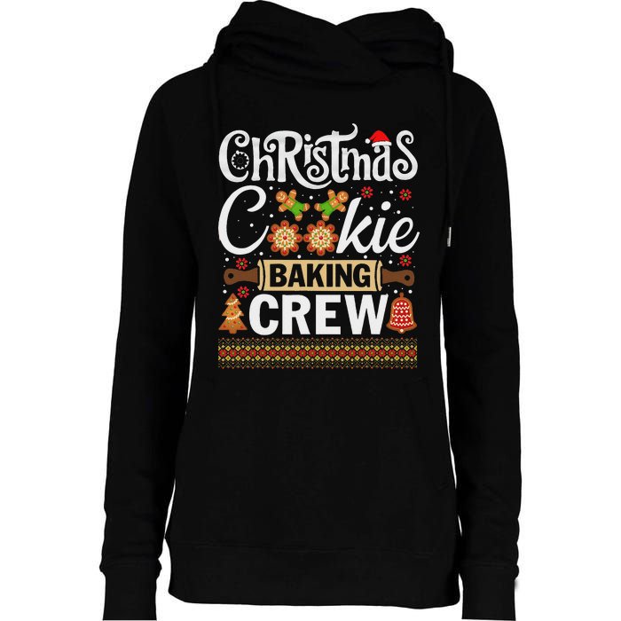 Christmas Cookie Baking Crew Funny Cook Womens Funnel Neck Pullover Hood