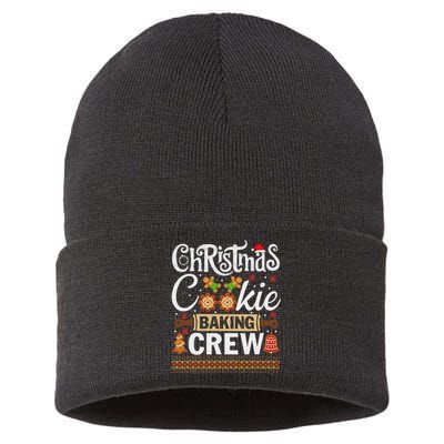 Christmas Cookie Baking Crew Funny Cook Sustainable Knit Beanie