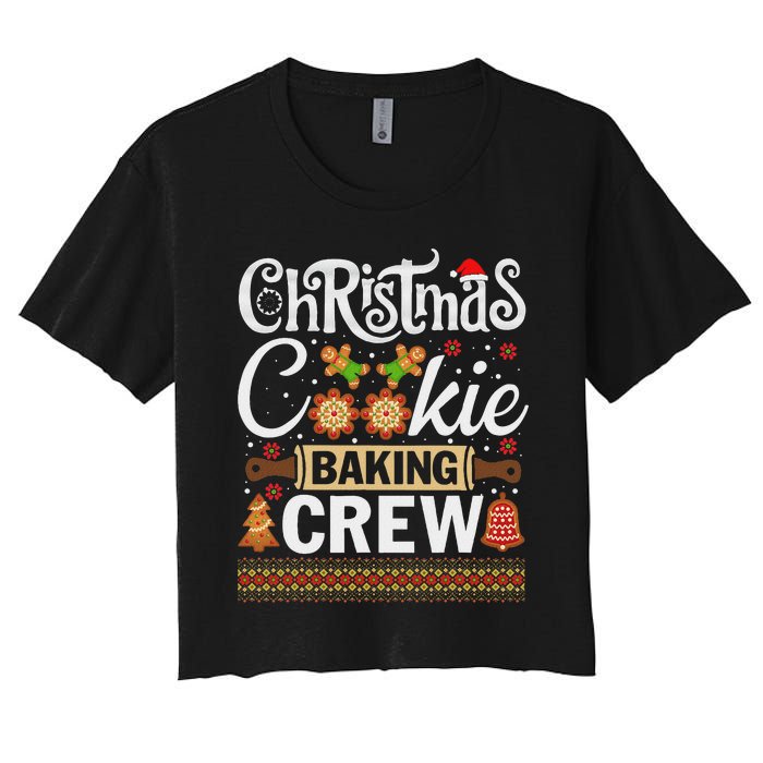 Christmas Cookie Baking Crew Funny Cook Women's Crop Top Tee