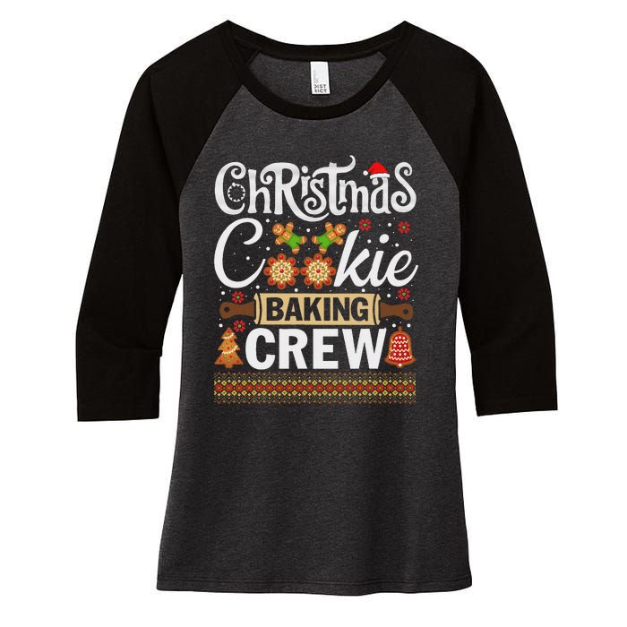 Christmas Cookie Baking Crew Funny Cook Women's Tri-Blend 3/4-Sleeve Raglan Shirt