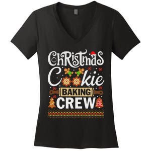 Christmas Cookie Baking Crew Funny Cook Women's V-Neck T-Shirt