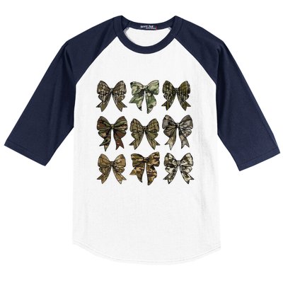 Camo Coquette Bow Duck Hunt Duck Hunting Gift Baseball Sleeve Shirt