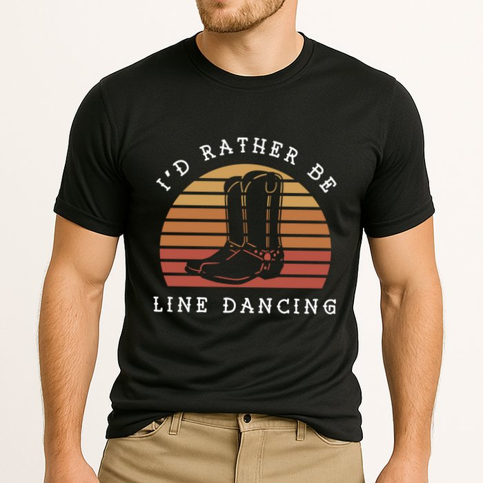 Cow Cow Boots ID Rather Be Line Dancing Great Gift Cooling Performance Crew T-Shirt