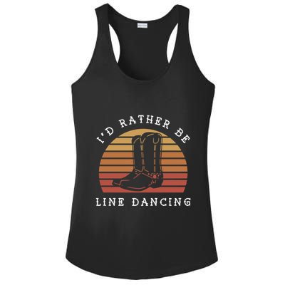 Cow Cow Boots ID Rather Be Line Dancing Great Gift Ladies PosiCharge Competitor Racerback Tank