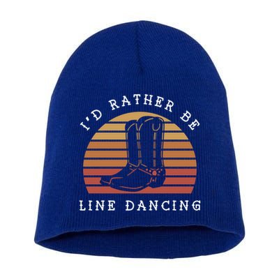 Cow Cow Boots ID Rather Be Line Dancing Great Gift Short Acrylic Beanie
