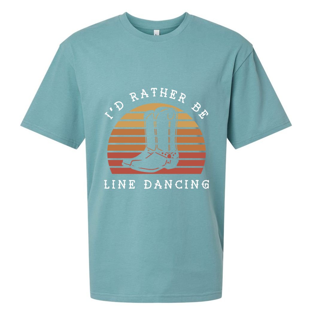 Cow Cow Boots ID Rather Be Line Dancing Great Gift Sueded Cloud Jersey T-Shirt