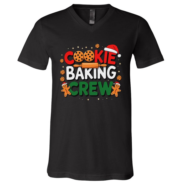 Christmas Cookie Baking Crew Pajamas Baking Family Funny V-Neck T-Shirt