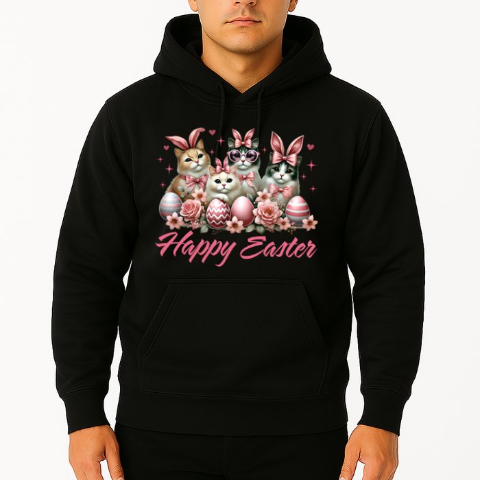 Cute Cat Bunny Happy Easter Cat Lover Kitty Rabbit Cat Mom  Hoodie