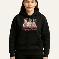 Cute Cat Bunny Happy Easter Cat Lover Kitty Rabbit Cat Mom  Hoodie