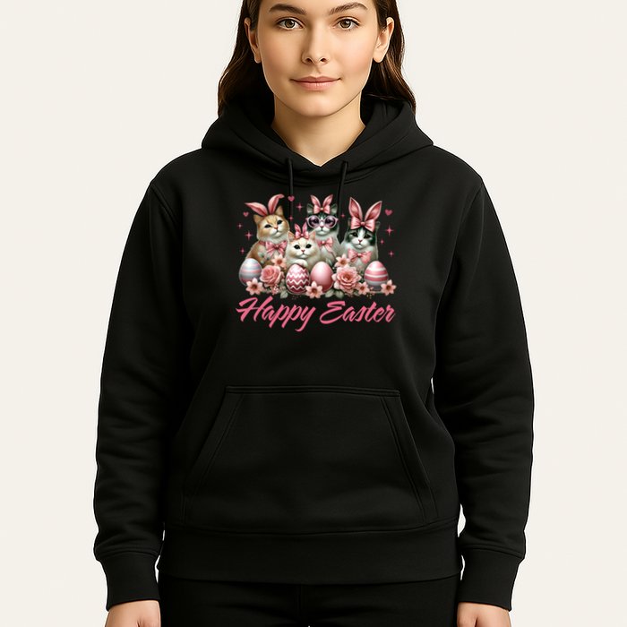 Cute Cat Bunny Happy Easter Cat Lover Kitty Rabbit Cat Mom  Hoodie