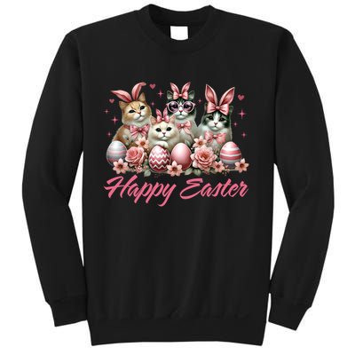 Cute Cat Bunny Happy Easter Cat Lover Kitty Rabbit Cat Mom  Sweatshirt