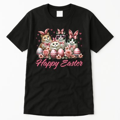Cute Cat Bunny Happy Easter Cat Lover Kitty Rabbit Cat Mom  Tall T-Shirt
