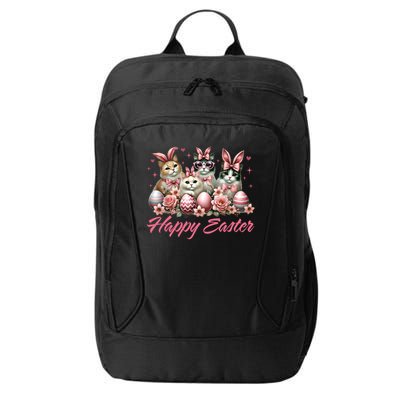 Cute Cat Bunny Happy Easter Cat Lover Kitty Rabbit Cat Mom  City Backpack