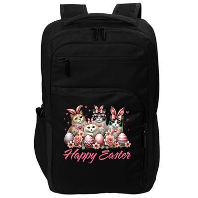 Cute Cat Bunny Happy Easter Cat Lover Kitty Rabbit Cat Mom  Impact Tech Backpack