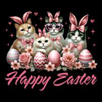 Cute Cat Bunny Happy Easter Cat Lover Kitty Rabbit Cat Mom  Button