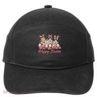 Cute Cat Bunny Happy Easter Cat Lover Kitty Rabbit Cat Mom  7-Panel Snapback Hat