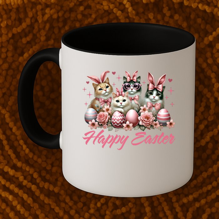 Cute Cat Bunny Happy Easter Cat Lover Kitty Rabbit Cat Mom  Mug