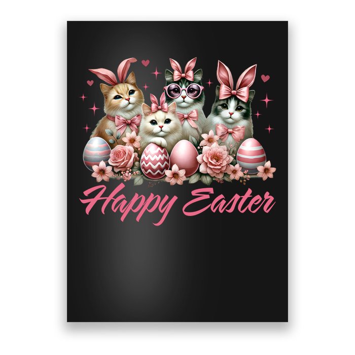 Cute Cat Bunny Happy Easter Cat Lover Kitty Rabbit Cat Mom  Poster