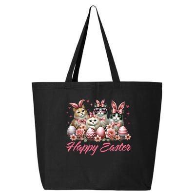 Cute Cat Bunny Happy Easter Cat Lover Kitty Rabbit Cat Mom  25L Jumbo Tote