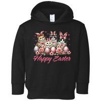 Cute Cat Bunny Happy Easter Cat Lover Kitty Rabbit Cat Mom  Toddler Hoodie