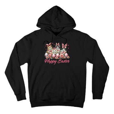 Cute Cat Bunny Happy Easter Cat Lover Kitty Rabbit Cat Mom  Tall Hoodie