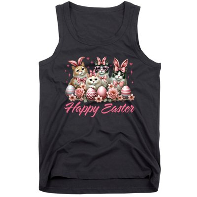 Cute Cat Bunny Happy Easter Cat Lover Kitty Rabbit Cat Mom  Tank Top