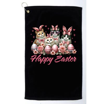 Cute Cat Bunny Happy Easter Cat Lover Kitty Rabbit Cat Mom  Golf Towel