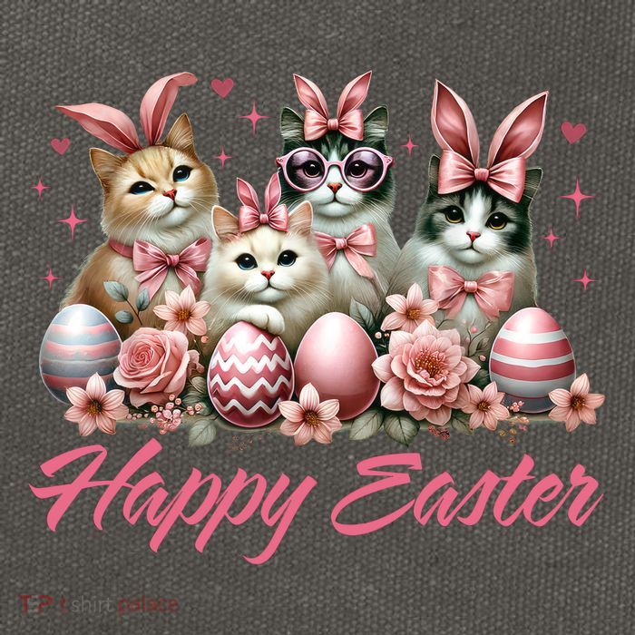 Cute Cat Bunny Happy Easter Cat Lover Kitty Rabbit Cat Mom  Cotton Canvas Backpack