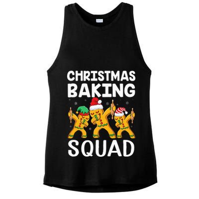 Christmas Cookie baking team squad Dabbing Gingerbread Man Ladies PosiCharge Tri-Blend Wicking Tank