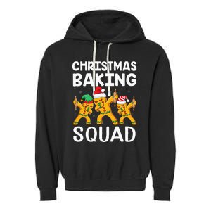 Christmas Cookie baking team squad Dabbing Gingerbread Man Garment-Dyed Fleece Hoodie