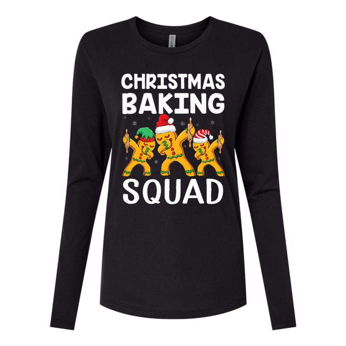 Christmas Cookie baking team squad Dabbing Gingerbread Man Womens Cotton Relaxed Long Sleeve T-Shirt