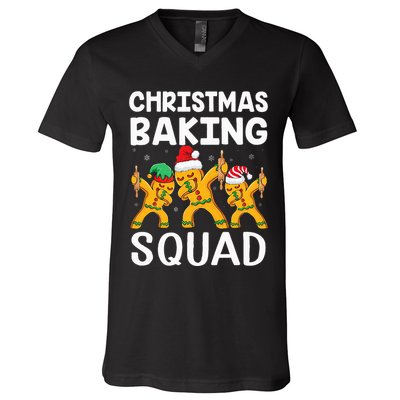 Christmas Cookie baking team squad Dabbing Gingerbread Man V-Neck T-Shirt