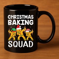 Christmas Cookie baking team squad Dabbing Gingerbread Man 11oz C Handle Ceramic Mug