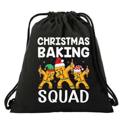Christmas Cookie baking team squad Dabbing Gingerbread Man Drawstring Bag