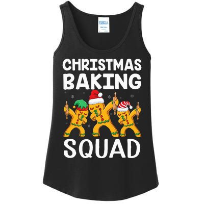 Christmas Cookie baking team squad Dabbing Gingerbread Man Ladies Essential Tank