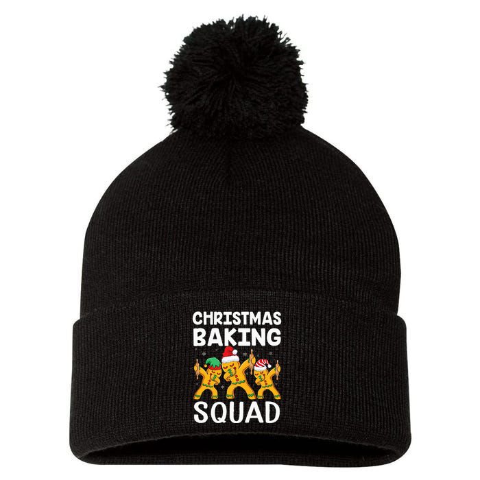 Christmas Cookie baking team squad Dabbing Gingerbread Man Pom Pom 12in Knit Beanie