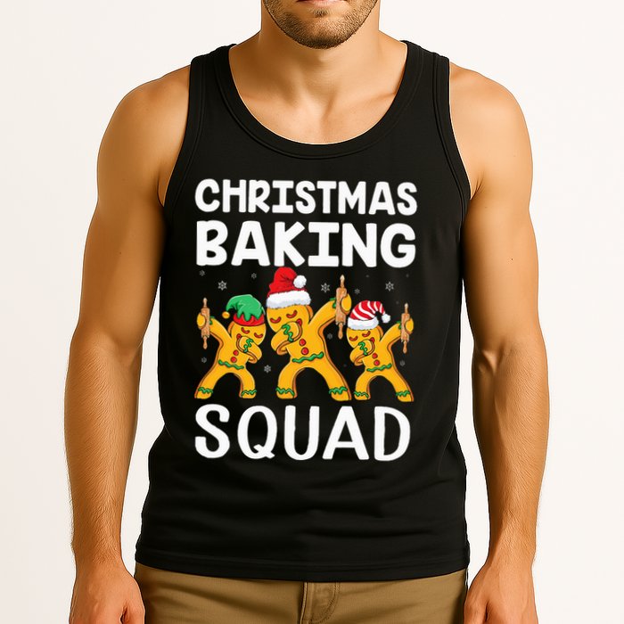 Christmas Cookie baking team squad Dabbing Gingerbread Man Tank Top