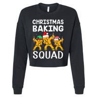 Christmas Cookie baking team squad Dabbing Gingerbread Man Cropped Pullover Crew