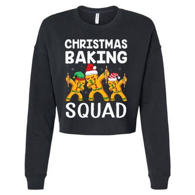 Christmas Cookie baking team squad Dabbing Gingerbread Man Cropped Pullover Crew