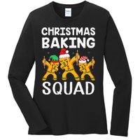 Christmas Cookie baking team squad Dabbing Gingerbread Man Ladies Long Sleeve Shirt