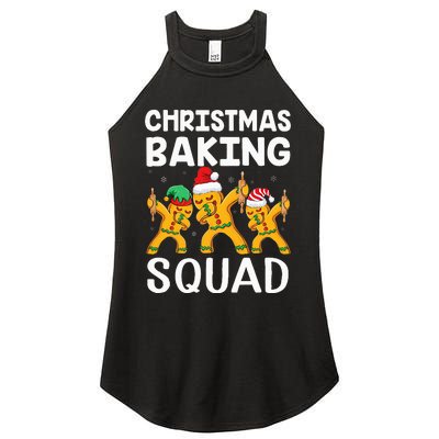 Christmas Cookie baking team squad Dabbing Gingerbread Man Women's Perfect Tri Rocker Tank