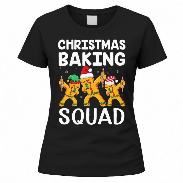 Christmas Cookie baking team squad Dabbing Gingerbread Man Women's T-Shirt