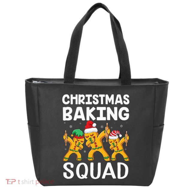 Christmas Cookie baking team squad Dabbing Gingerbread Man Zip Tote Bag