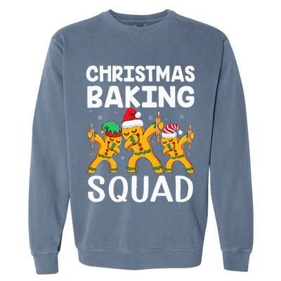 Christmas Cookie baking team squad Dabbing Gingerbread Man Garment-Dyed Sweatshirt