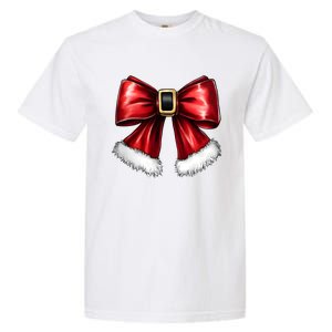 Christmas Coquette Bow Xmas Santa Bow Garment-Dyed Heavyweight T-Shirt