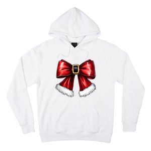 Christmas Coquette Bow Xmas Santa Bow Hoodie